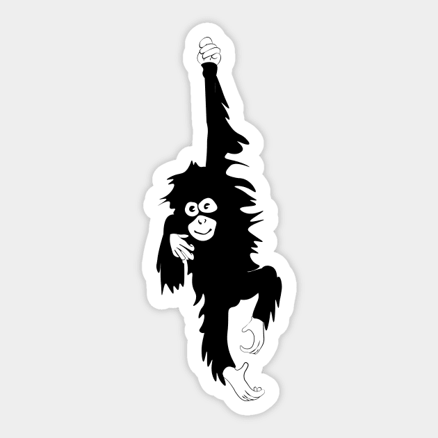 Hanging Monkey Sticker by ADMDesigning